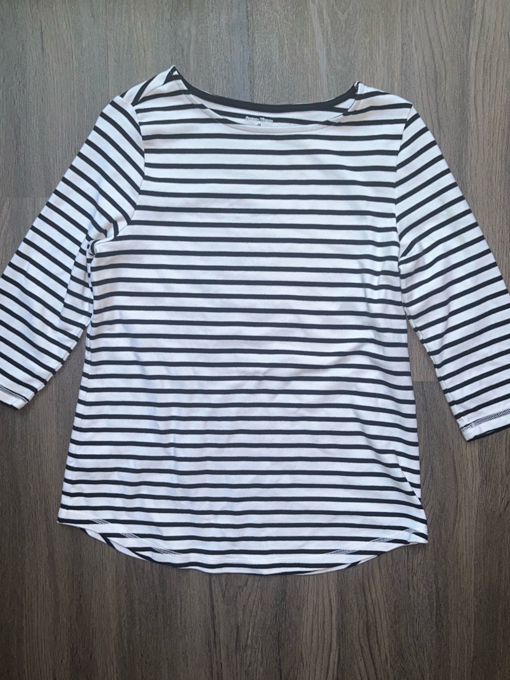Classic Black & White Striped Women's Boatneck Top